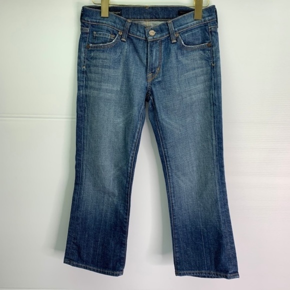 Citizens Of Humanity Crop Jeans 27 Low Waist Kelly Straight Leg Distressed - Picture 1 of 8